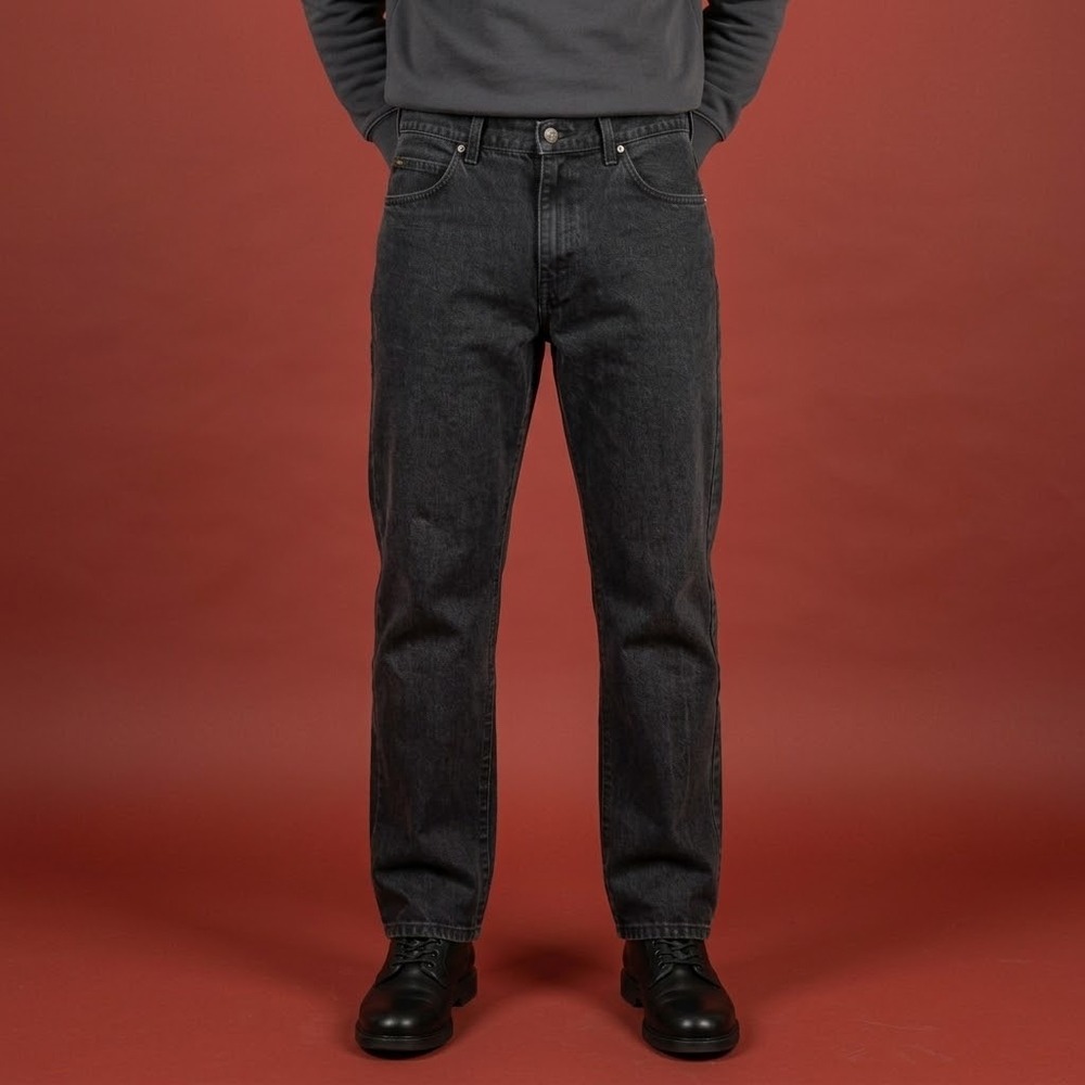 Lee Men's Jeans 38x30 Black Denim Regular Fit Made‎ in USA